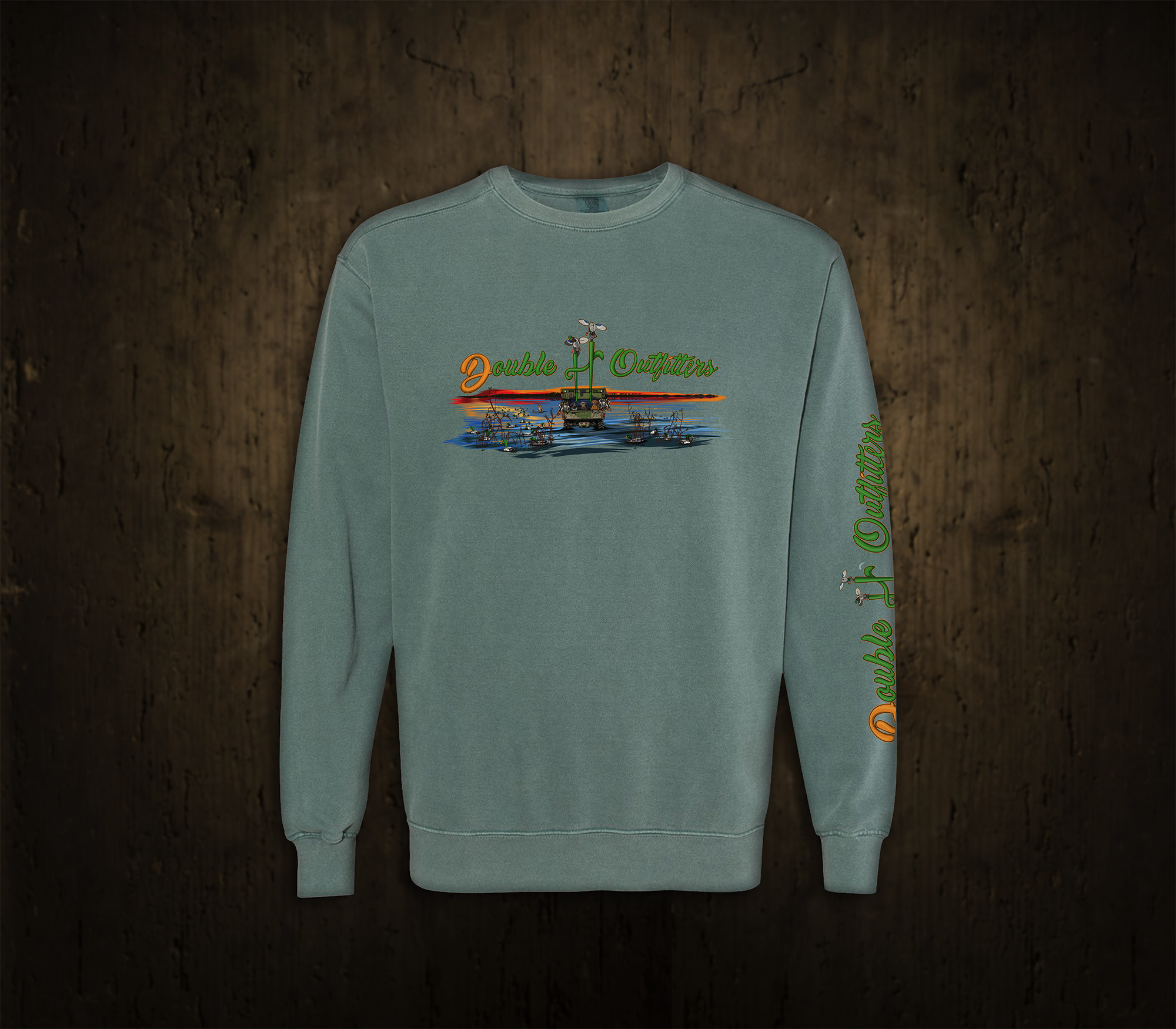 Marsh Sunset Comfort Colors Sweatshirt - Blue Spruce