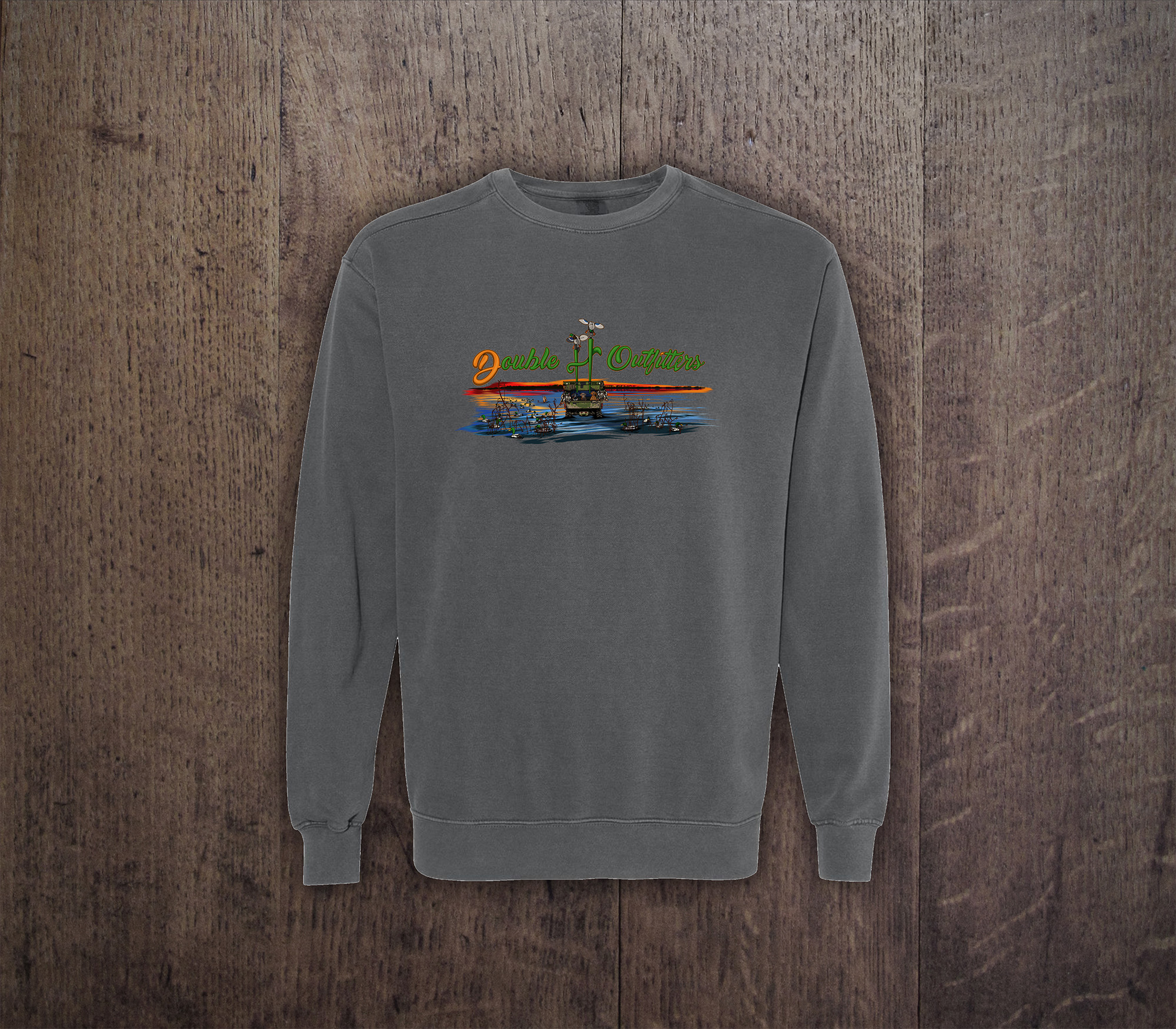 Marsh Sunset Comfort Colors Sweatshirt - Pepper