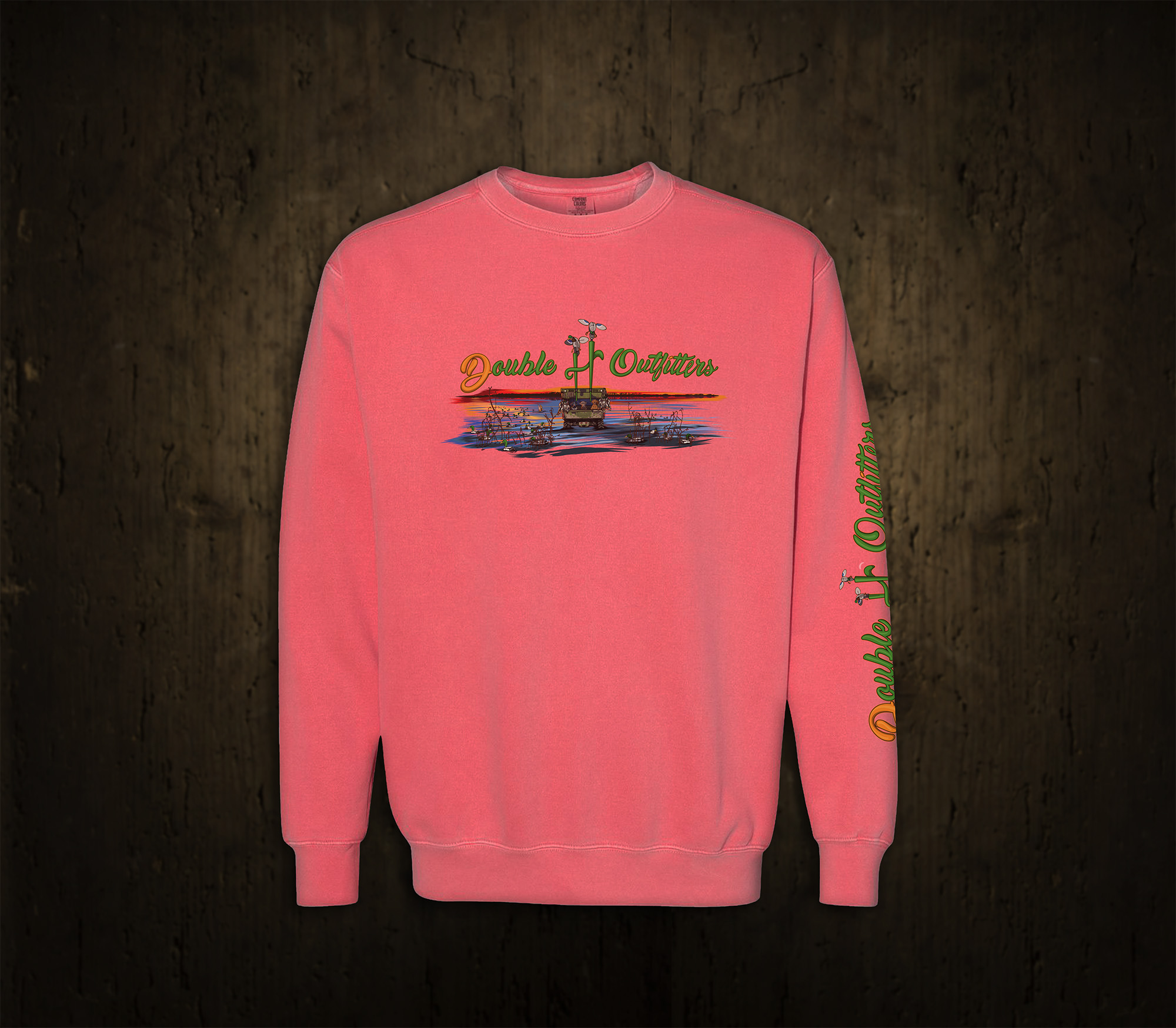 Marsh Sunset Comfort Colors Sweatshirt - Watermelon