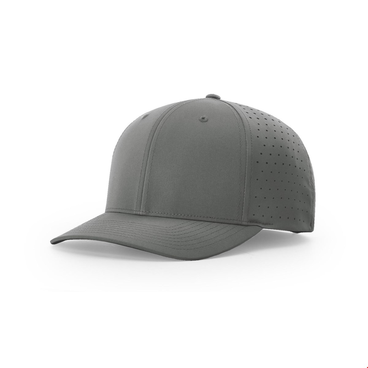 Richardson 632 performance cap in charcoal with a precurved bill and laser-perforated side panels